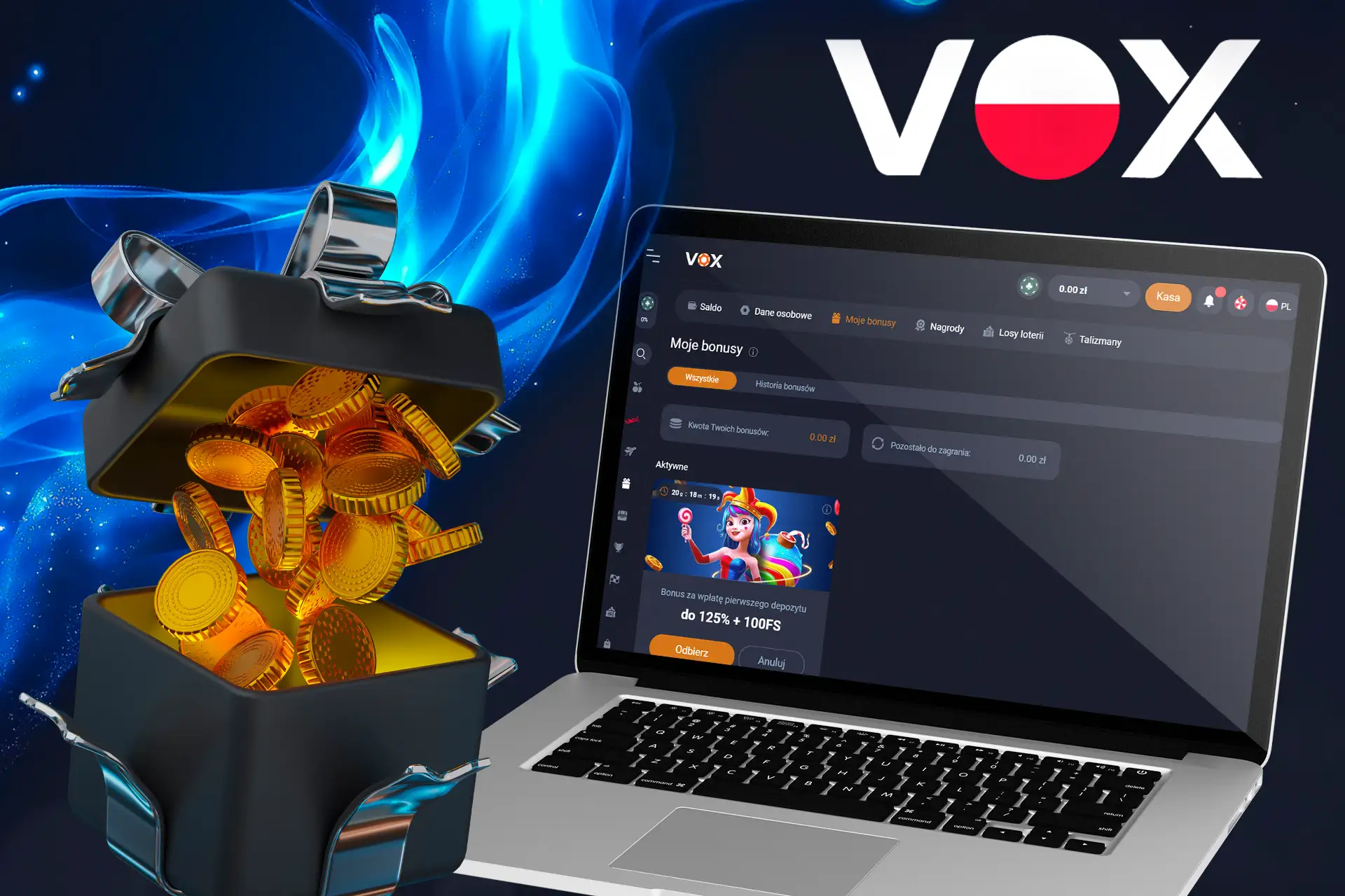 Wykonuj zadania i zdobywaj bonusy bez depozytu w Vox Casino